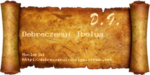 Debreczenyi Ibolya névjegykártya